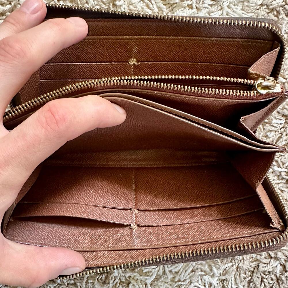 Authentic Vintage Louis Vuitton Brown Monogram Zippy Wallet Long Purse LV Canvas - Picture 11 of 13